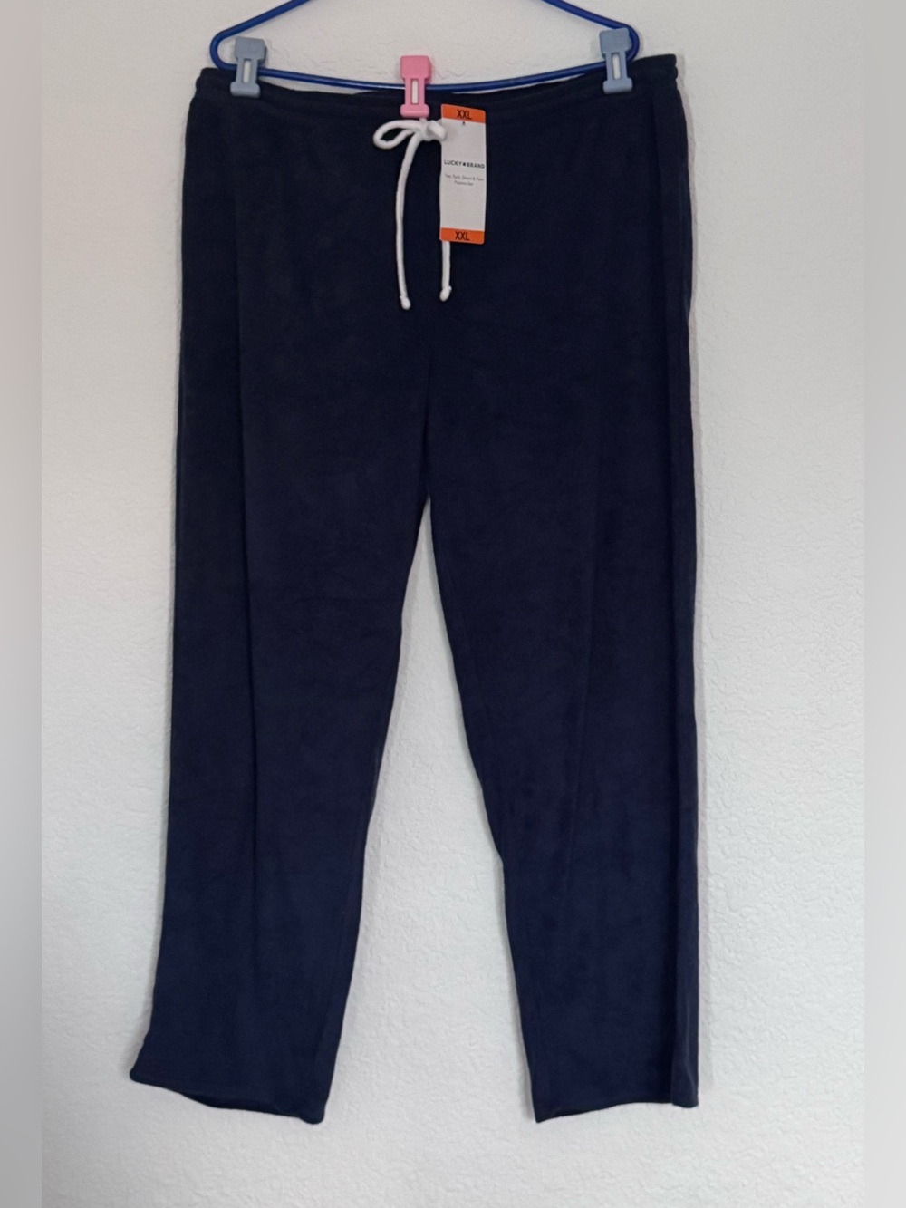 Lucky Brand Navy Blue Drawstring Fleece Joggers Men